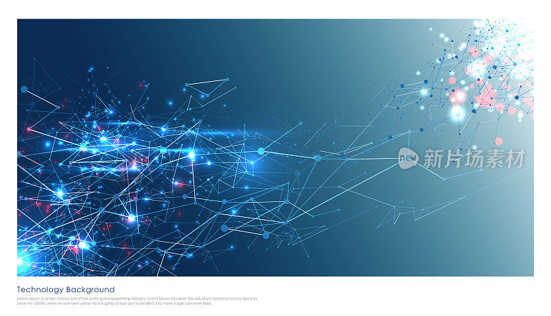 Abstract Big Data visualization digital network connection concept background.